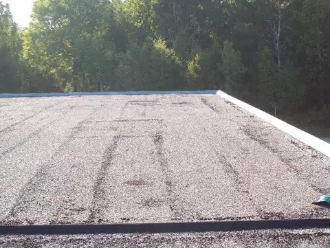 Ridges seen above another sign of an old roof